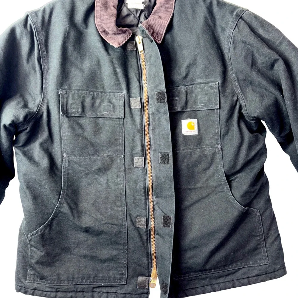 Carhartt Mens Work Chore Coat Jacket Black‎ C03 BLK Regular Lined Size 46